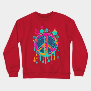 Peace Liquid Paint Drip Graffiti Design Crewneck Sweatshirt